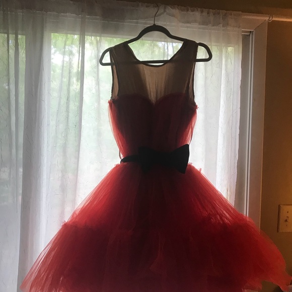 SOLD H&M Lanvin Collaboration - Red Tulle Dress - Picture 2 of 7